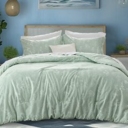 3 Pieces Sage Green Floral Comforter Set